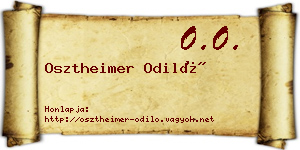 Osztheimer Odiló névjegykártya